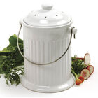Ceramic White &ndash; 4 Qt. Compost Bins & Accessories